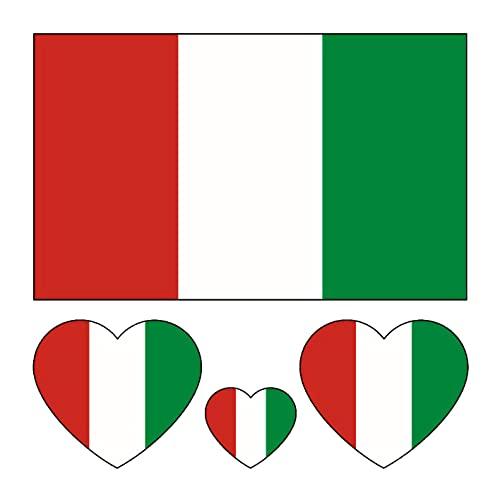 RuiKaLong Italian Flag Tattoos,10 Sheets Italy Flag Temporary Face Tattoos Stickers,40 Pcs Waterproof Sweat Sports National Flag Removable Fake Tattoos For Men Kids Women(Italy)
