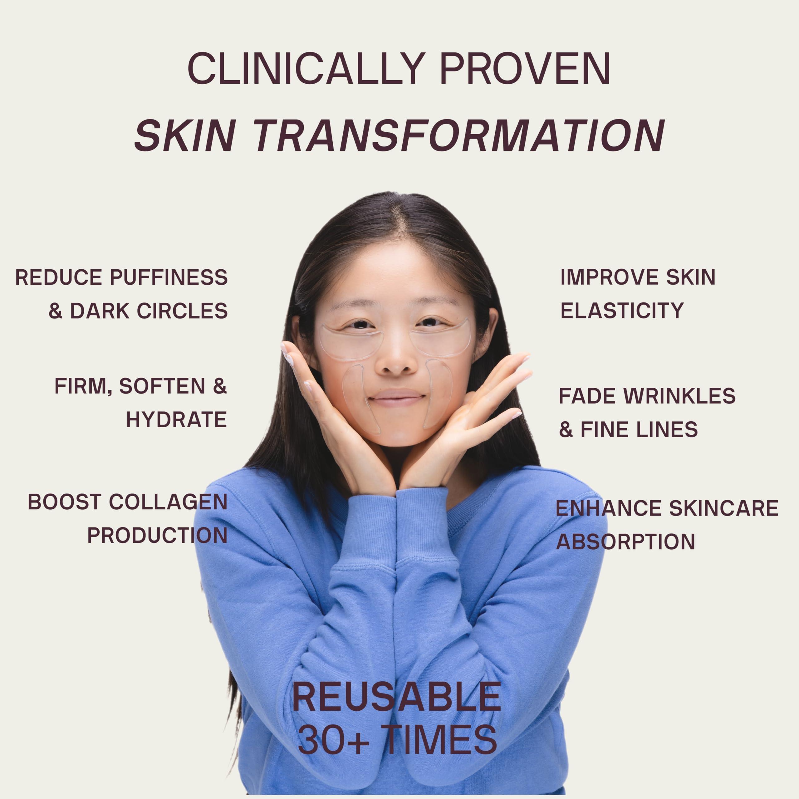 Dermaclara Dermaclara Silicone Face Patches - Anti-Wrinkle, Facial Mouth & Eye Patches - Hypoallergenic, Dermatologist Tested, Medical Grade Silicone Patches for Fine Lines & Wrinkles - Reusable up to 30 Uses