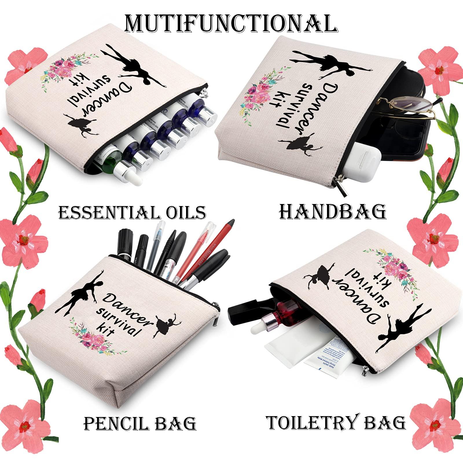 WCGXKO WCGXKO Dancer Survival Kit Dancer Gift Zipper Pouch Makeup Bag for Dance Instructor Dance Recitals and Dance Teams (Dancer Survival)