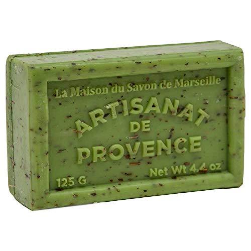 Maison du Savon French Soap, Traditional Savon de Marseille - Crushed Verbena (Verveine Broyee) 125g