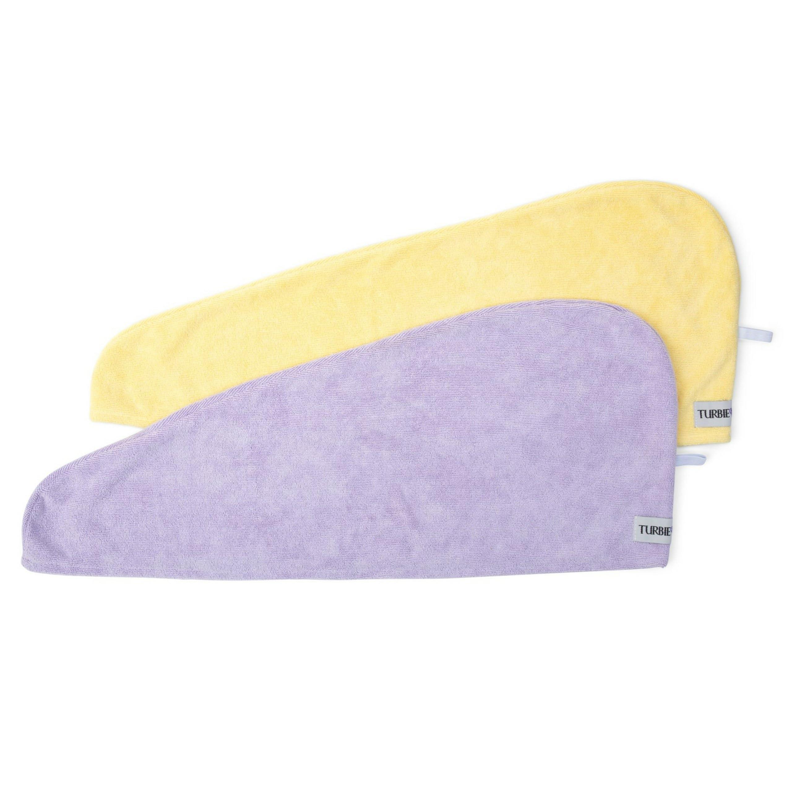 Turbie Twist Turbie Twist 2-Pack Microfiber Hair Towel for Beauty, Travel, Gifting - Wrap Turban for Straight, Wavy & Curly Hair - Premium Personal Care - Lilac & Lemon