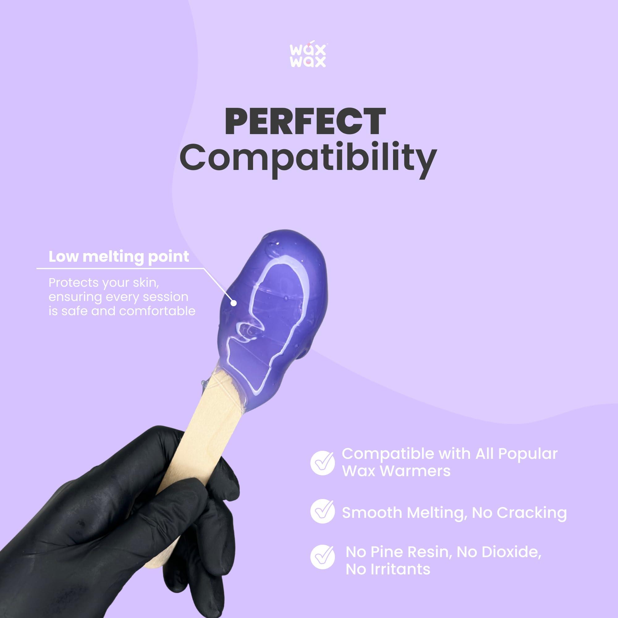 Wax Wax Wax Wax - Hard Wax Beads (1.1lb/500g) - Hypoallergenic & Natural Polymer - Pain-Free, Low Temperature, No Strips Required, Hair Growth Prevention & Easy to Remove. (Orchid - Hypoallergenic)