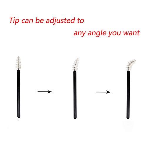 myaokue-up 200 Pack Mascara Wands Mini Disposable Eyelash Brushes for Extensions Eye Lash Wand Brow Brush Makeup Tool Bulk, 4 Colors