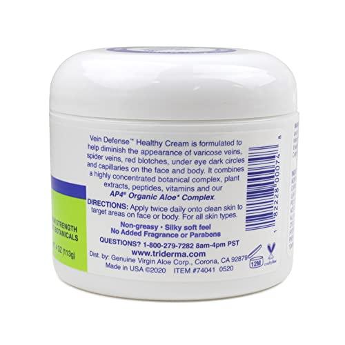 TriDerma TriDerma Vein Defense Healthy Cream, Helps Improve the look of Spider Veins, Broken Capillaries, Red Blotches and Under Eye Dark Circles 4 oz