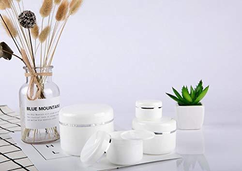 ericotry 8 Oz (250ml) White Plastic Cosmetic Jars with Inner Liners and Dome Lids Refillable Make-up Cosmetic Containers Pot Case for Scrubs Oils Salves Creams Lip Balm Lotions Nail Accessories Pack of 6