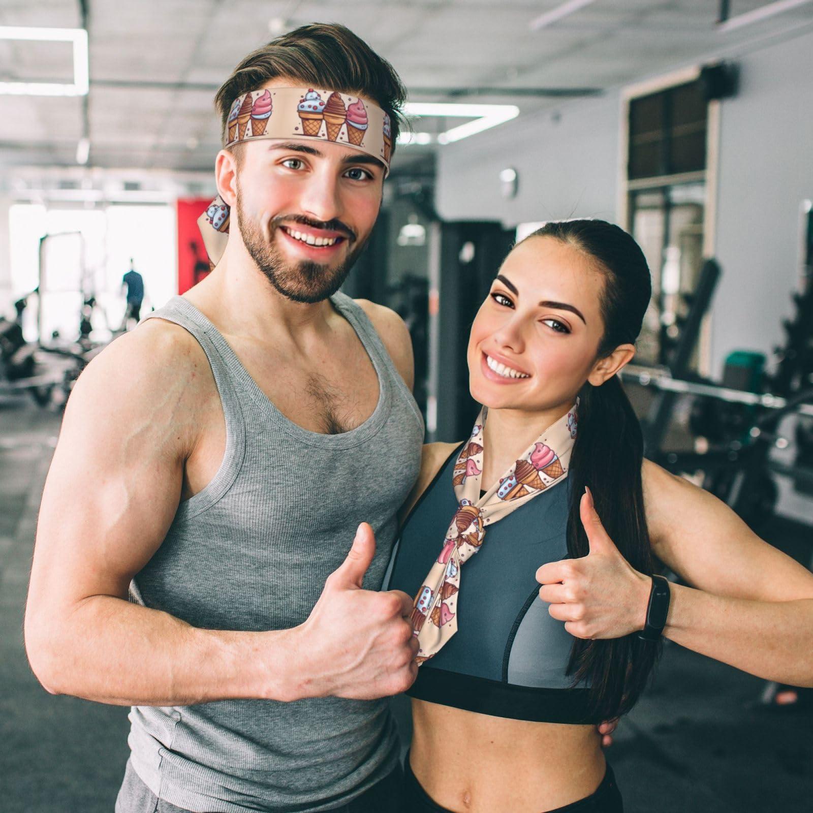 WZYWHJ WZYWHJ cartoon ice cream cone Prints Headbands,Sports Head Tie,Headband for Men and Women,Hair Band for Running Workout Football