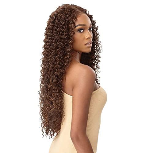 Outre Outre 100% Human Hair Blend HD 360 Edge 13X6 Lace Front Wig KAYREENA (Color:1 Jet Black)