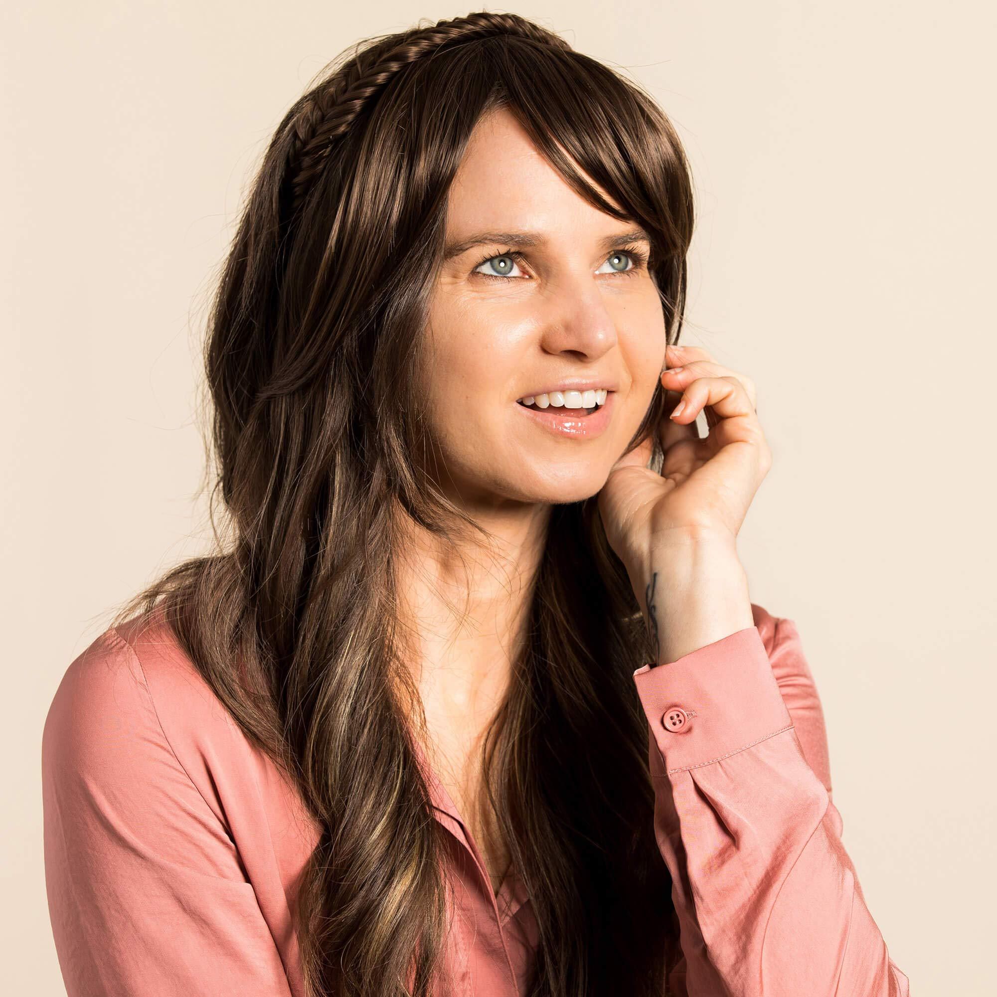 MADISON BRAIDS MADISON BRAIDS Women\'s Headband Hair Braid Natural Looking Synthetic Hair Piece Extension - Arisa Fishtail - Brunette