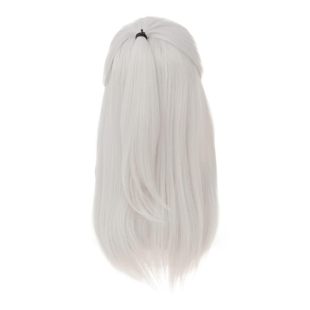 Dai Cloud Dai Cloud White Straight Wigs for Men Long White Male Hair Halloween Cosplay Anime Wigs