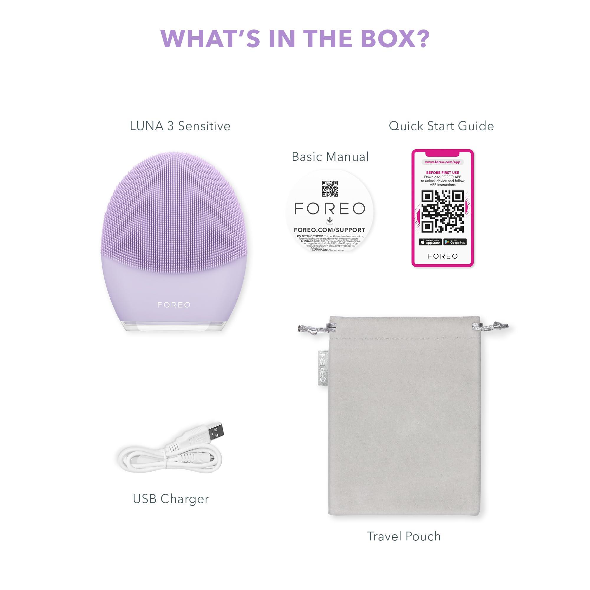 FOREO FOREO LUNA 3 Facial Cleansing Brush | Sensitive Skin | Anti Aging Face Massager | Enhances Absorption of Facial Products | For Clean & Healthy Face Care | Simple & Easy | Waterproof
