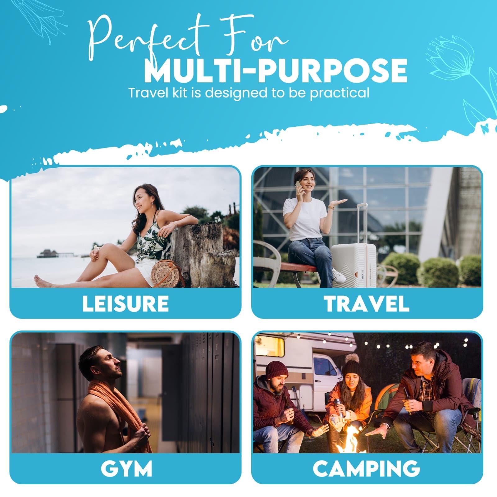 pH Advantage pH Advantage Compact Personal Shower Kit To-Go Your Hygiene Companion for Travel, Gym, and Outdoor Adventures (5), Blue