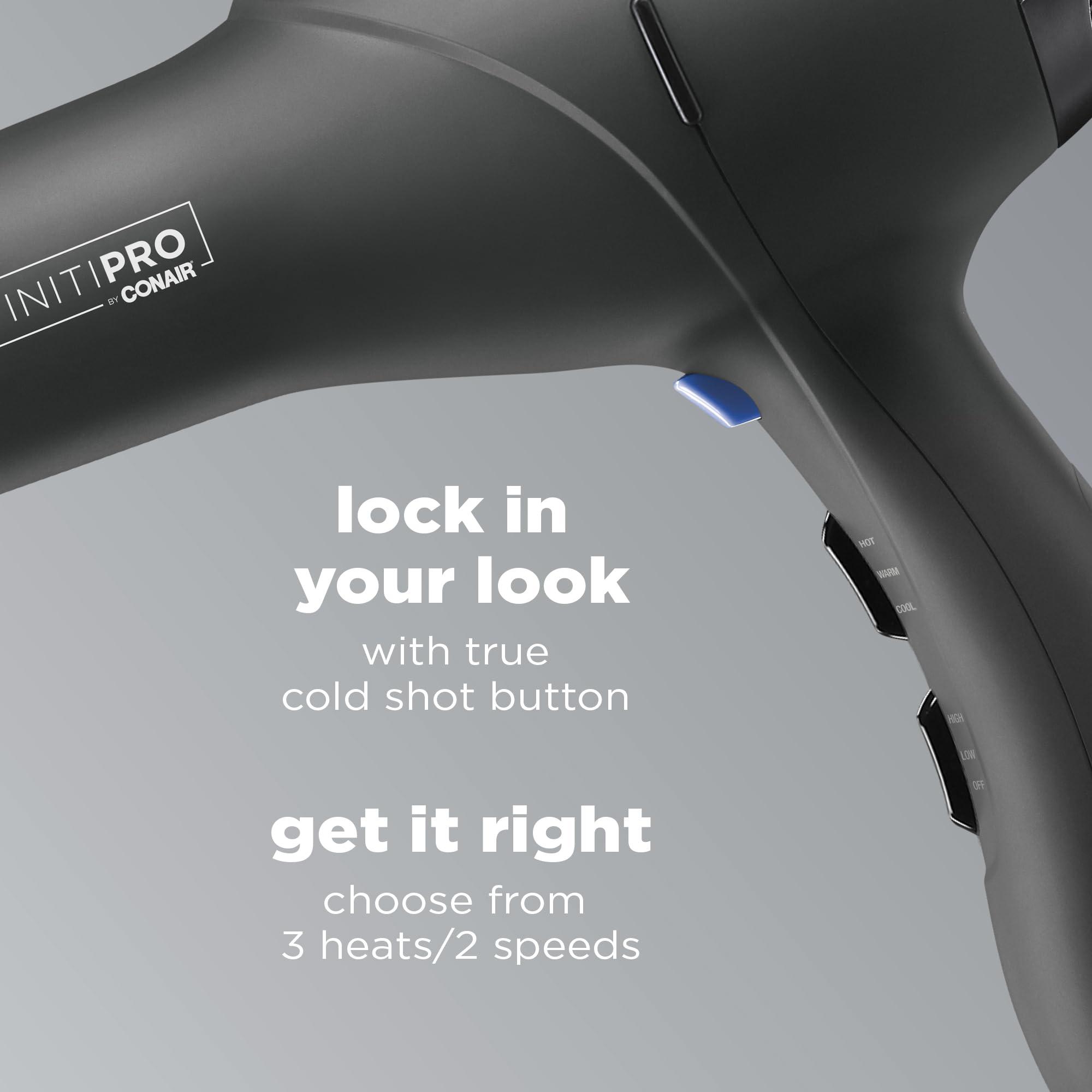 Conair INFINITIPRO by CONAIR Hair Dryer with Diffuser | Salon Performance AC Motor Blow Dryer | Includes Diffuser, Concentrator and Bonus Blow-Out Brush | Grey - Amazon Exclusive | Packaging May Vary