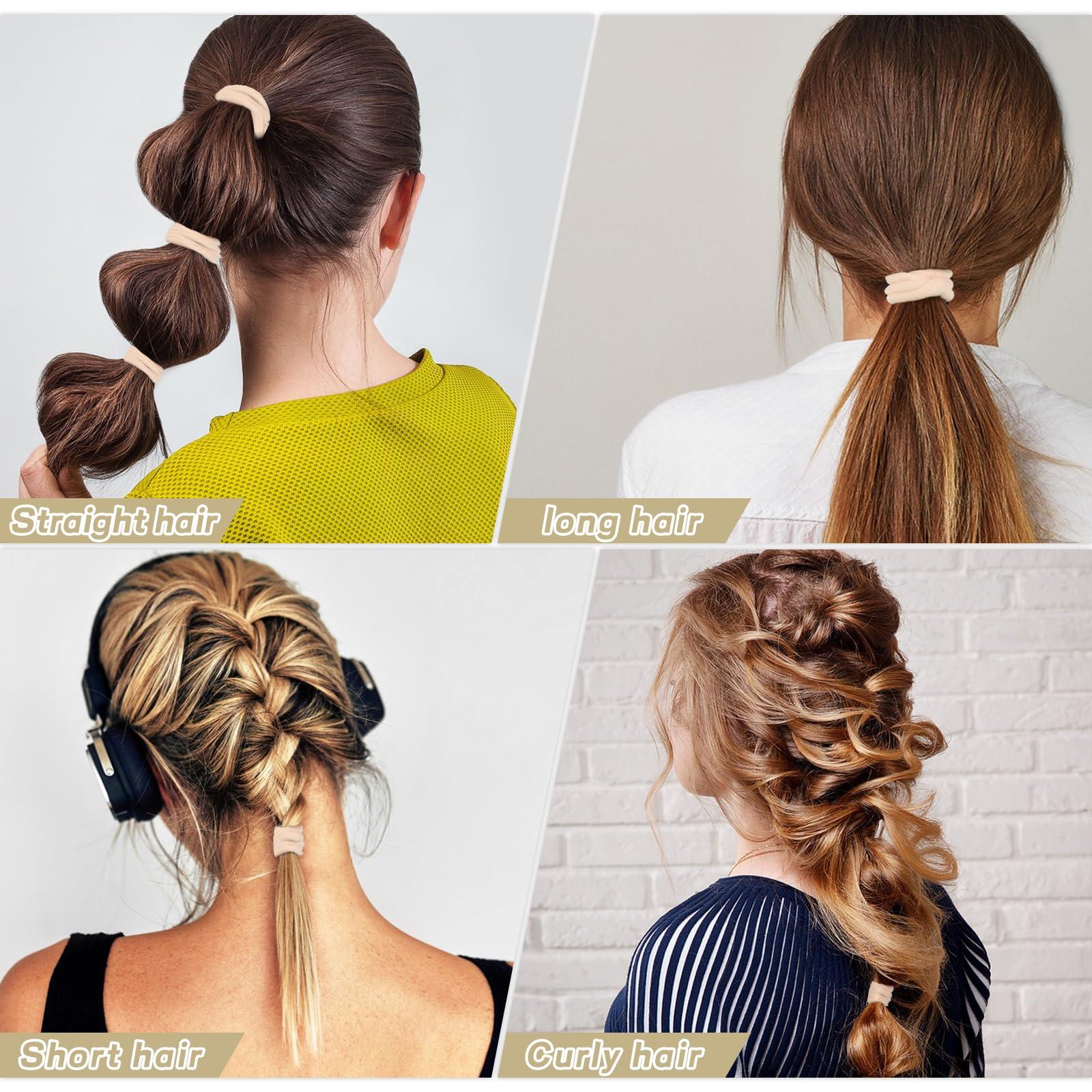 obeoby 100PCS Blonde Hair Ties, Seamless Hair Ties Ponytail Holders Elastics Hair Accessories for Women Girls