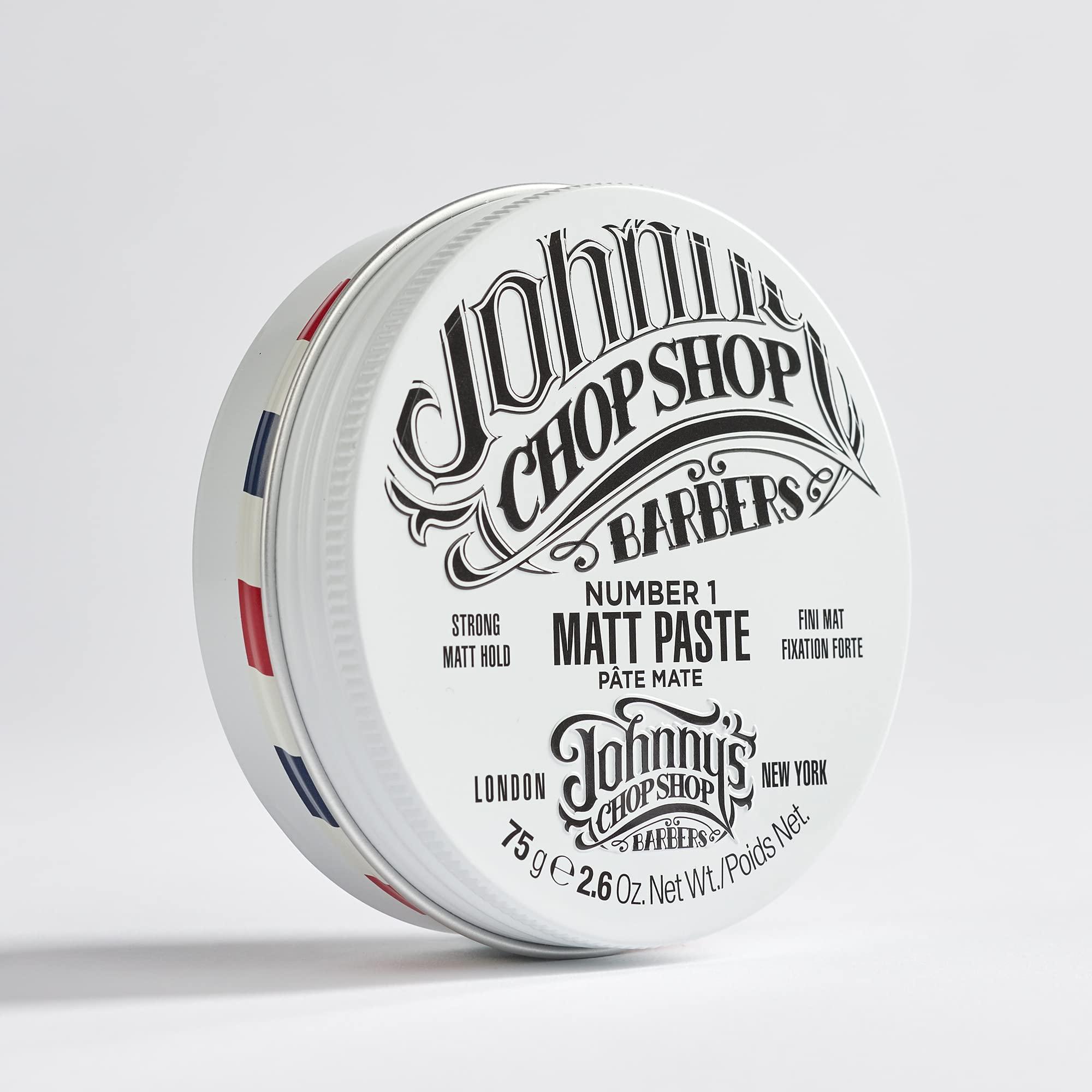 Johnny's Chop Shop JOHNNYS CHOP SHOP #1 Men's Hair Styling Matte Paste Pro-Quality Strong Hold, Lasting Texture, Natural Look Soybean Oil Protection & Hydration 2.6 oz