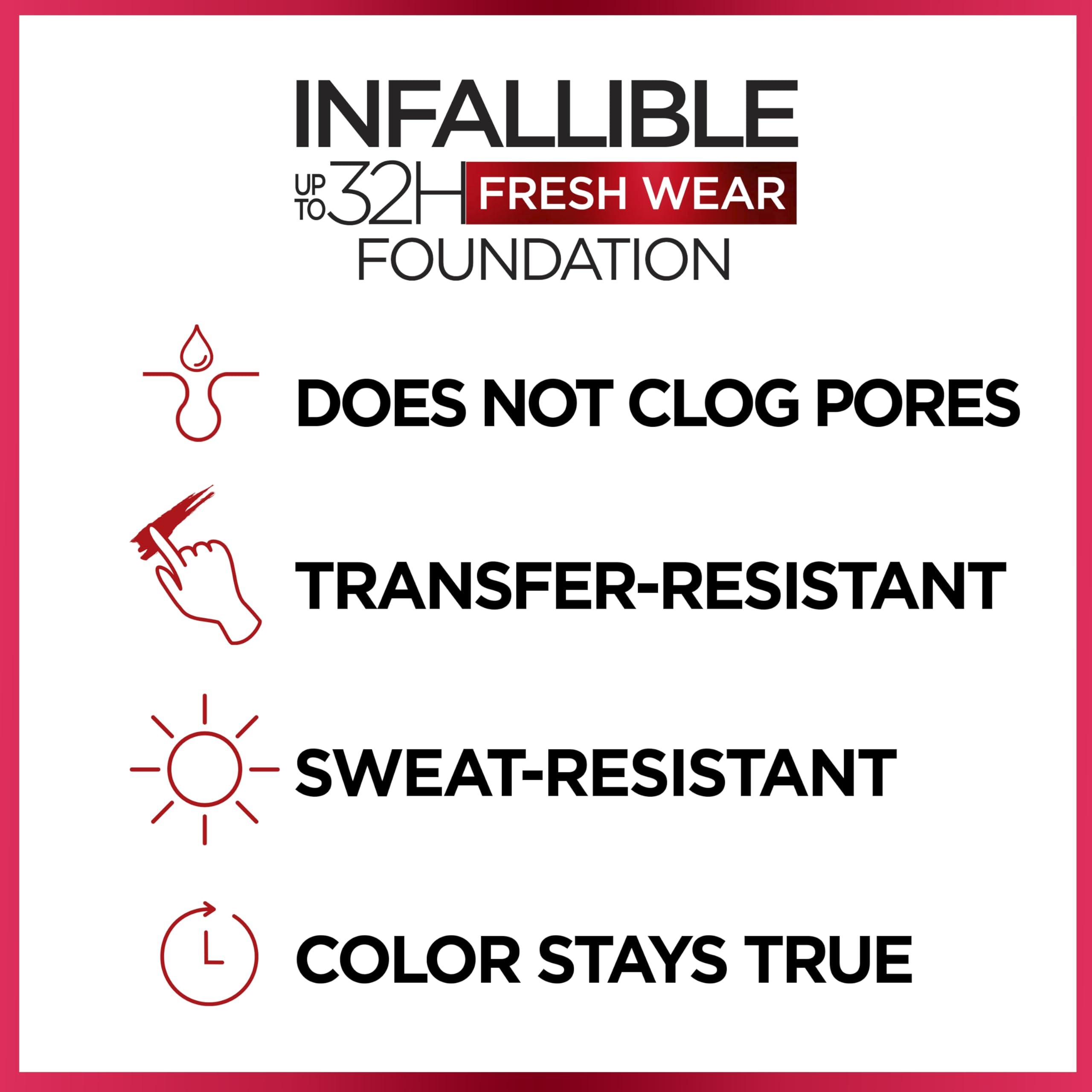 L'Oréal Paris L\'Oreal Paris Makeup Infallible Up to 32 Hour Fresh Wear Lightweight Foundation, 470 Radiant Honey, 1 Fl Oz, Packaging May Vary