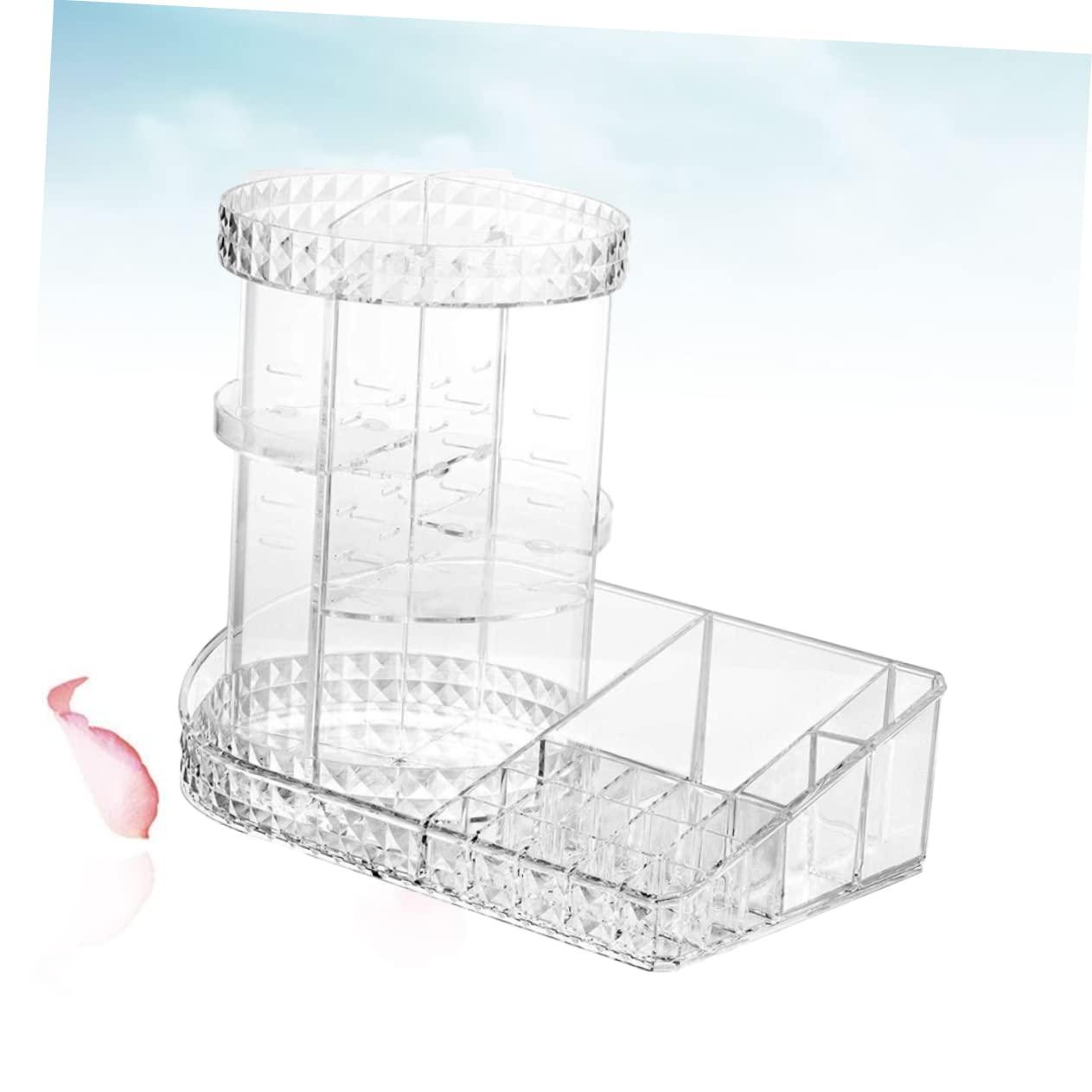 NOLITOY NOLITOY Makeup Display Rack Jewelry Display Case Cosmetic Display Cases Bathroom Storage Shelf Rotating Display Stand Drawer Organizer for Makeup Cosmetic Pad Case Makeup Container