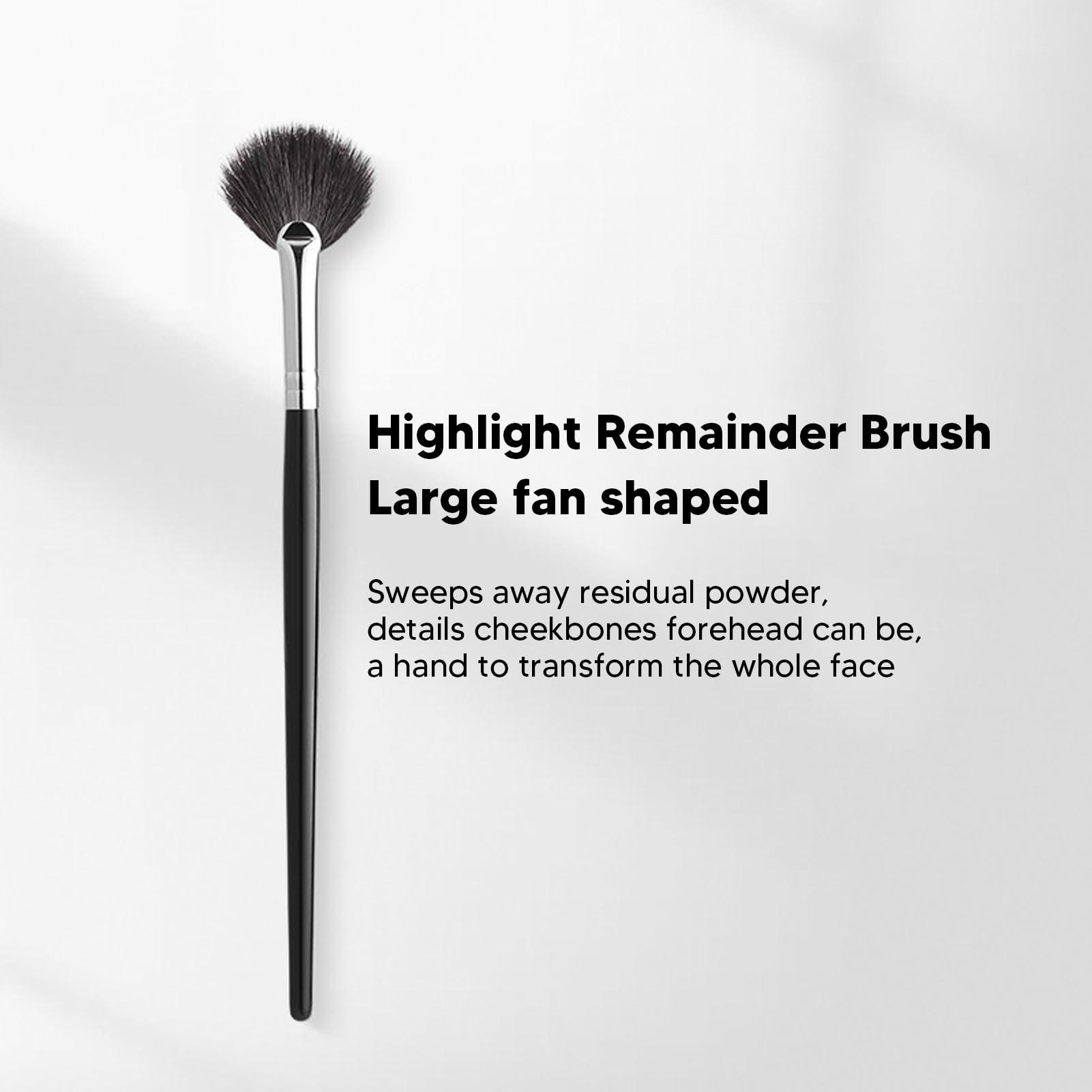YUSHANCHENG Fan Brush Makeup Fan Highlighter Brush Soft Bristles for Delicate Makeup and Three Dimensional Smudging Applicable Scene
