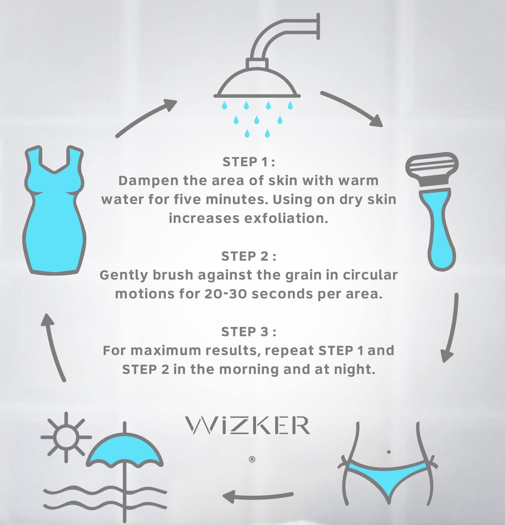 WIZKER WIZKER Premium Ingrown Hair Exfoliating Brush, Couple\'s Edition: Prevents Razor Bumps, Shave, Laser, Wax, Epilation, Dermaplaning Waterproof, Mold Resistant