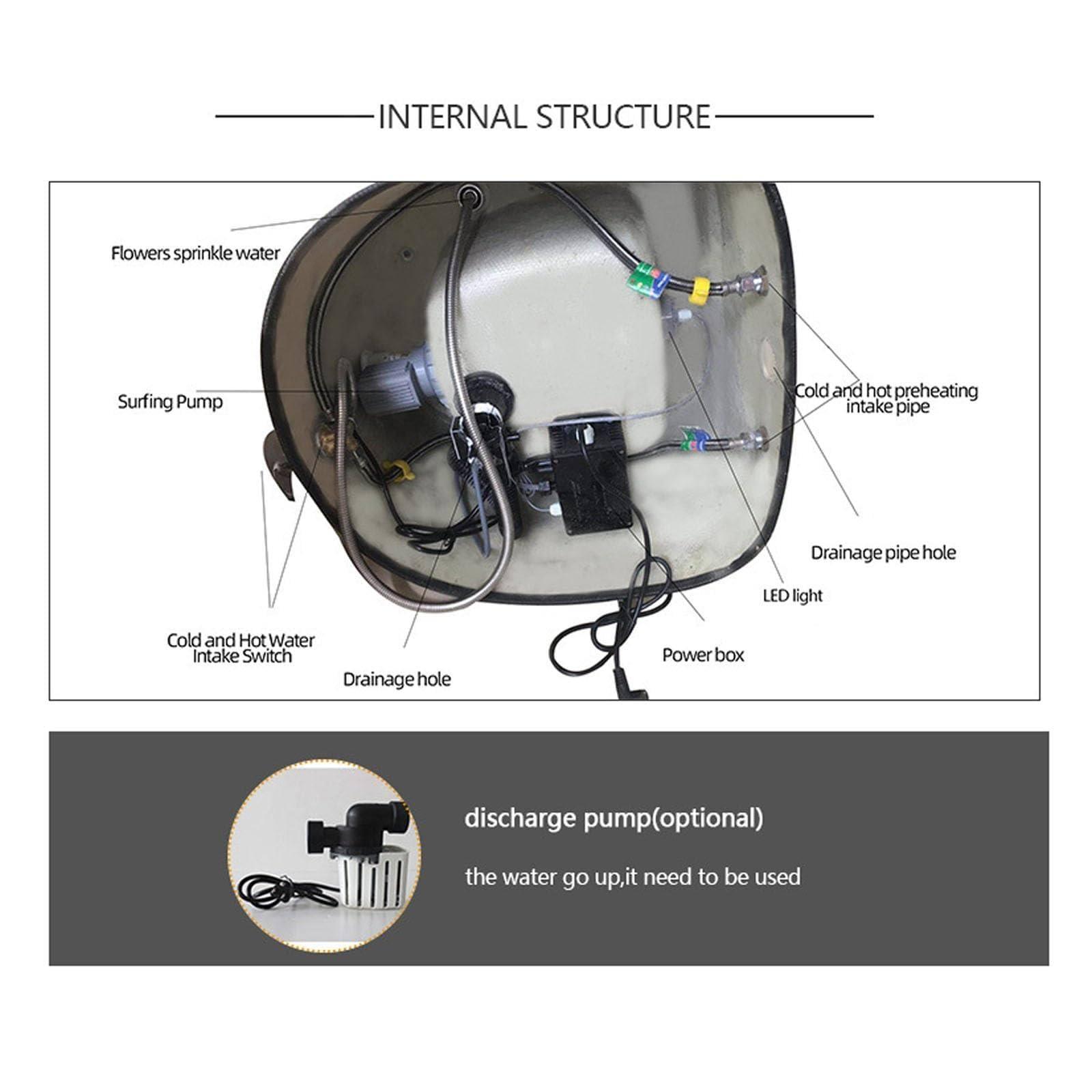 YEHOZZ YEHOZZ Foot Bath,feet spa tub,Pedicure Spa Bathtub, Acrylic Footbath Foot Bath Spa with Heat and Massage Pedicure Bowl with Colorful Lamp Footbath Home Foot Bath