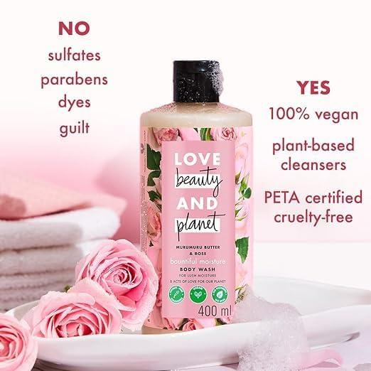 HENU HENU Murumuru Butter & Rose Moisturising Body Wash I Liquid Shower Gel I Sulfate Free, Paraben Free, 200 ml