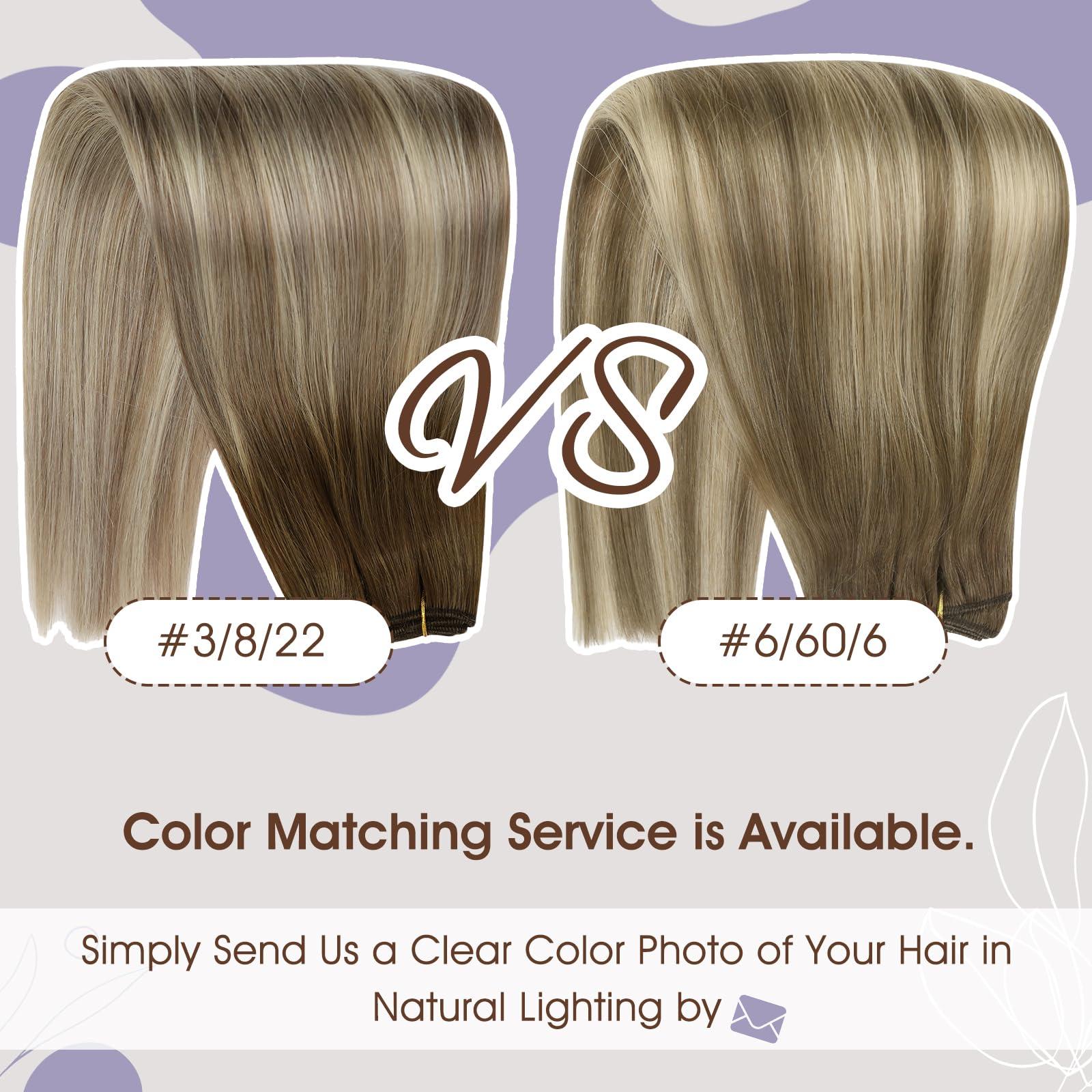 Full Shine Full Shine 24 Inch Hair Extensions Real Human Hair Weft Hair Extensions Balayage Sew in Hair Extensions Real Human Hair Weft Extensions