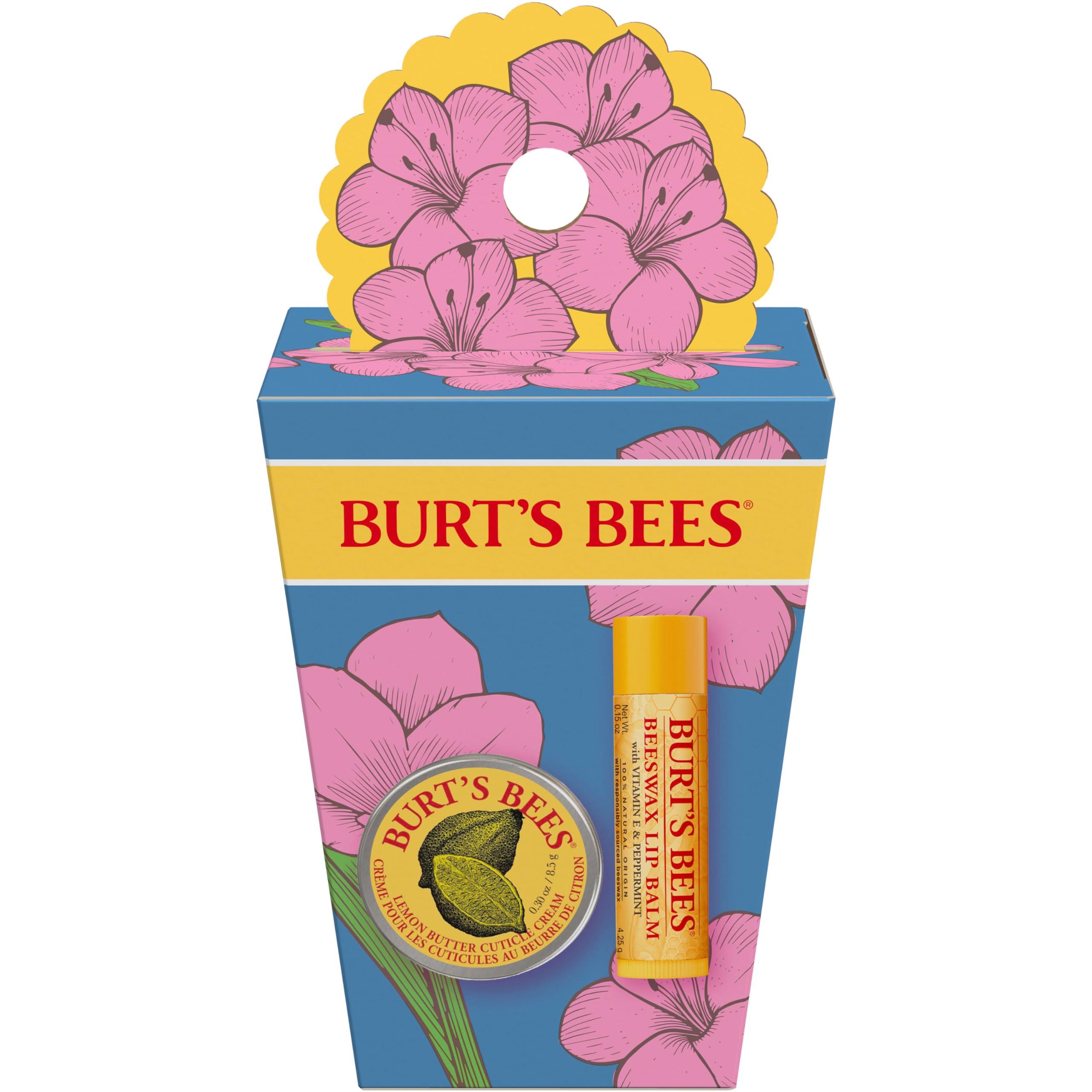 Burt's Bees Burt's Bees Gifts Ideas - Spring Surprise Set, Original Beeswax Lip Balm and Lemon Butter Cuticle Cream, Natural Origin Lip Moisturizer With Responsibly Sourced Beeswax, 2 Count