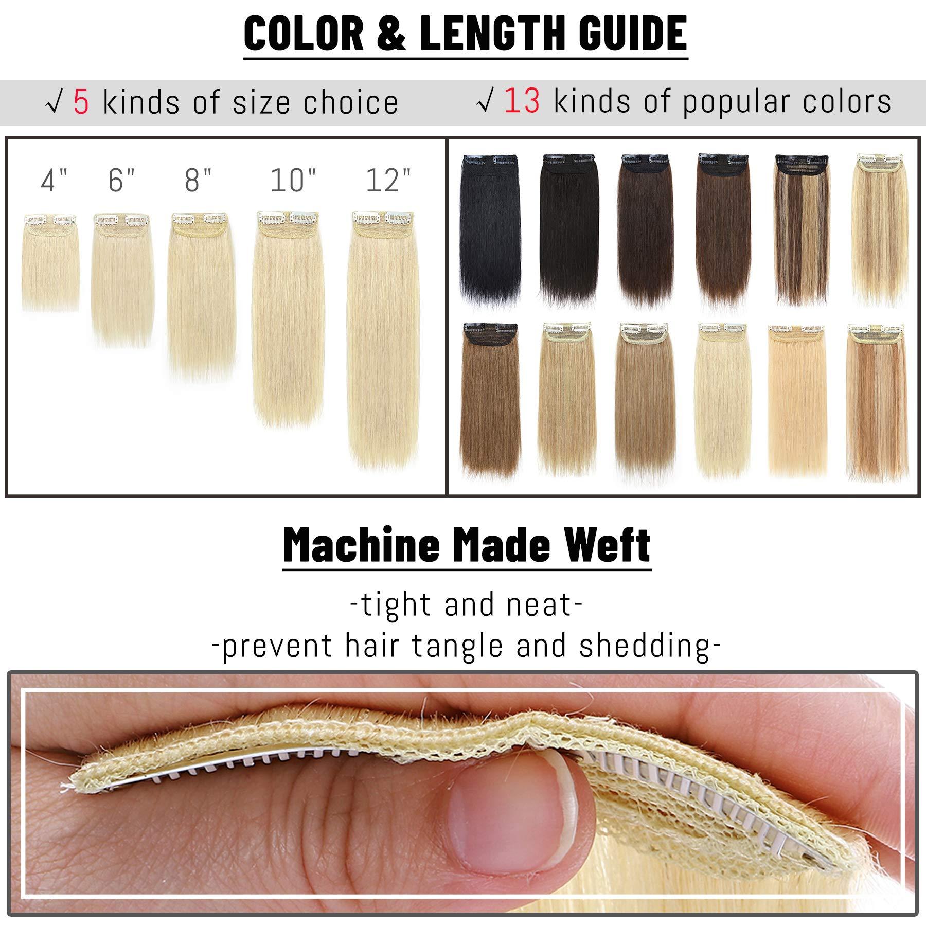 S-noilite S-noilite Short Hair Extensions Clip in Human Hair 2PCS 2 Clips Short Clip in Hairpieces Remy Hair For Women with Short Hair Adding Hair Volume 20g 6Inch-Platinum Blonde