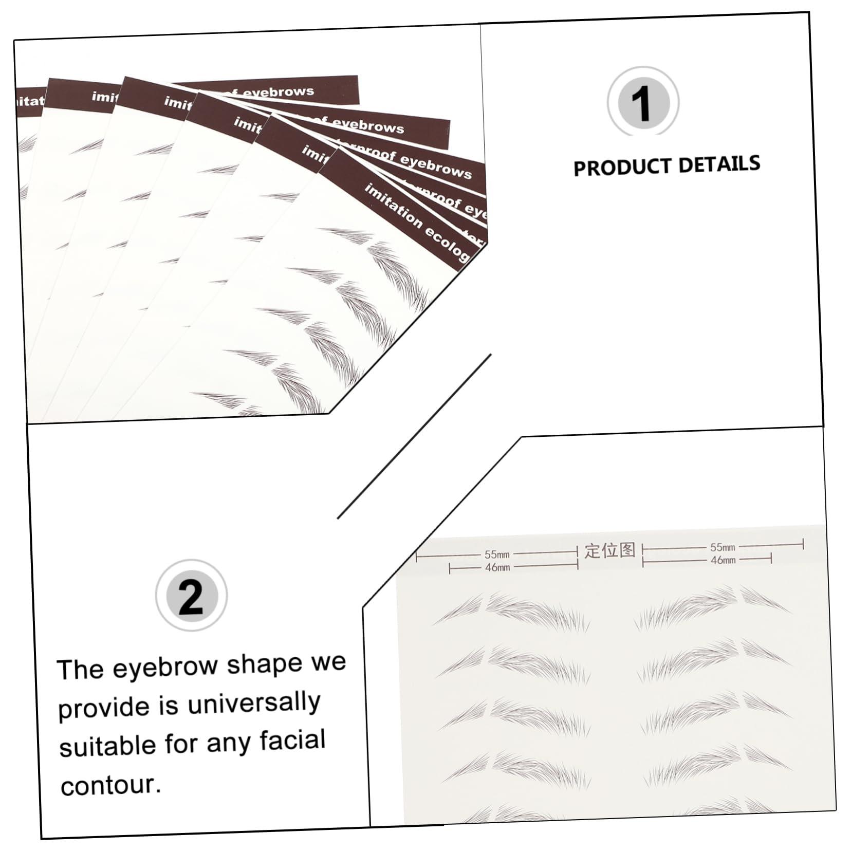 Baluue Baluue 6 Pcs Fake Eyebrow Stickers Natural False Eyebrows Waterproof and Sturdy Skill Needed Temporary Brow Tattoos