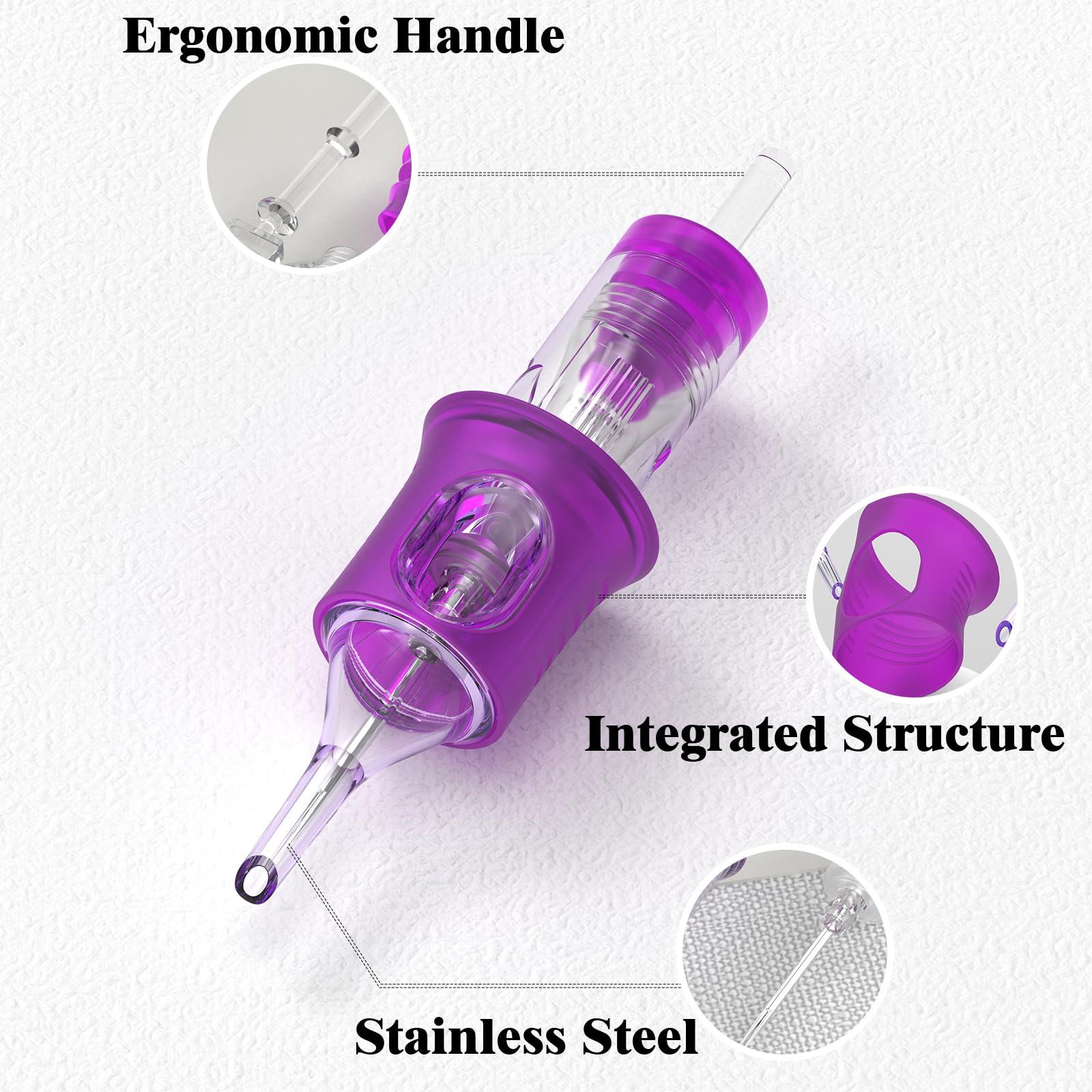 Wormhole Tattoo Wormhole Tattoo Cartridge Needles, 50pcs Mixed Sizes Disposable Tattoo Needles 1203RL 1205RL 1207RL 1209RL 1211RL Round Liner for Tattoo Pen Cartridge Machine Permanent Makeup