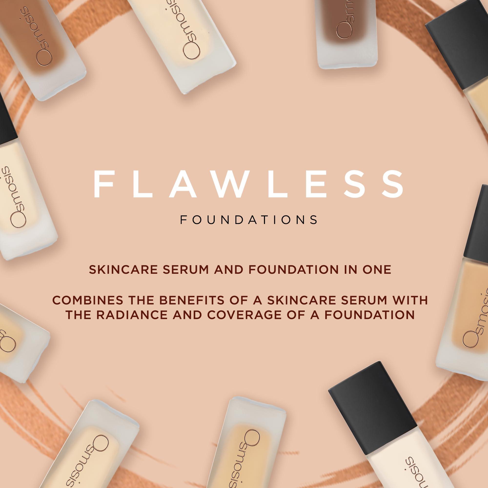 OSMOSIS Osmosis Flawless Foundation, Lightweight Liquid Makeup, Medium To Full Coverage, Matte Finish, 10 Shades, Buff 1 Fl Oz