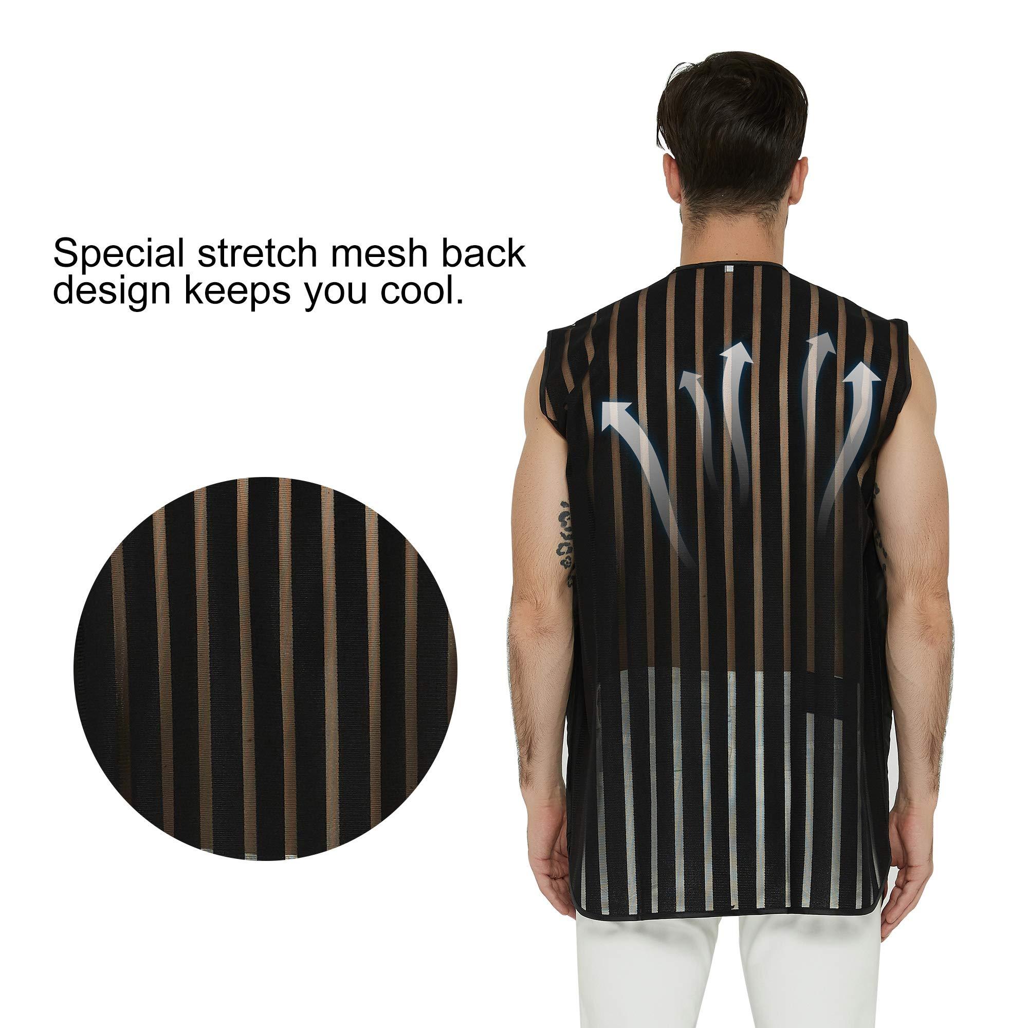 PERFEHAIR Premium Mens Barber Bundle: Stylist Vest and Grooming Jacket - Salon Quality Smock Clothing in Black