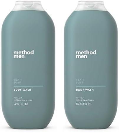 Method Method Men Body Wash, Sea + Surf, Paraben and Phthalate Free, 18 fl oz (Pack of 2)