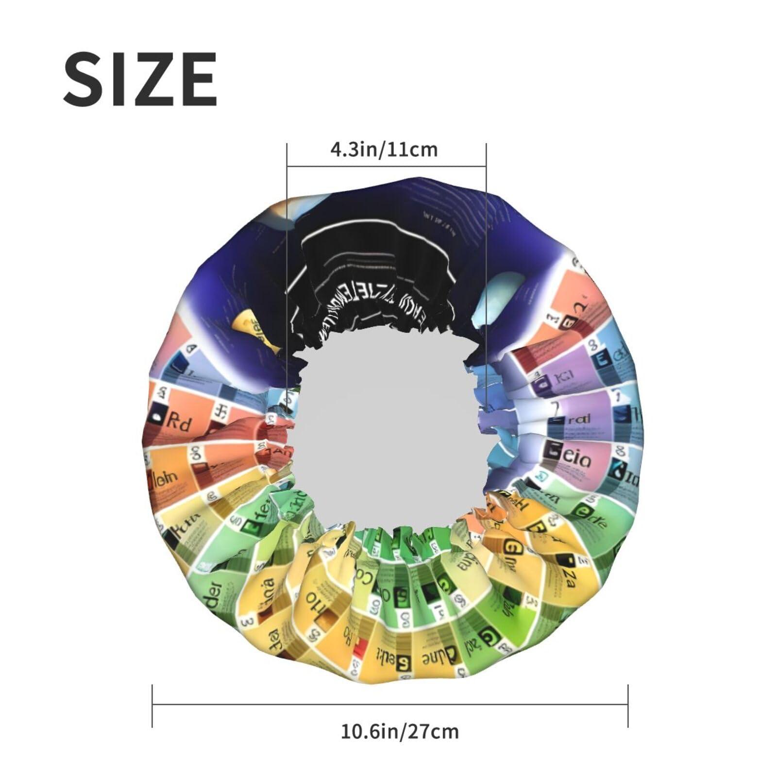 BKDODKS BKDODKS Periodic Table Of Elements Print Shower Cap For Women Lightweight Reusable Softdouble Waterproof Layers Leakproof., Black