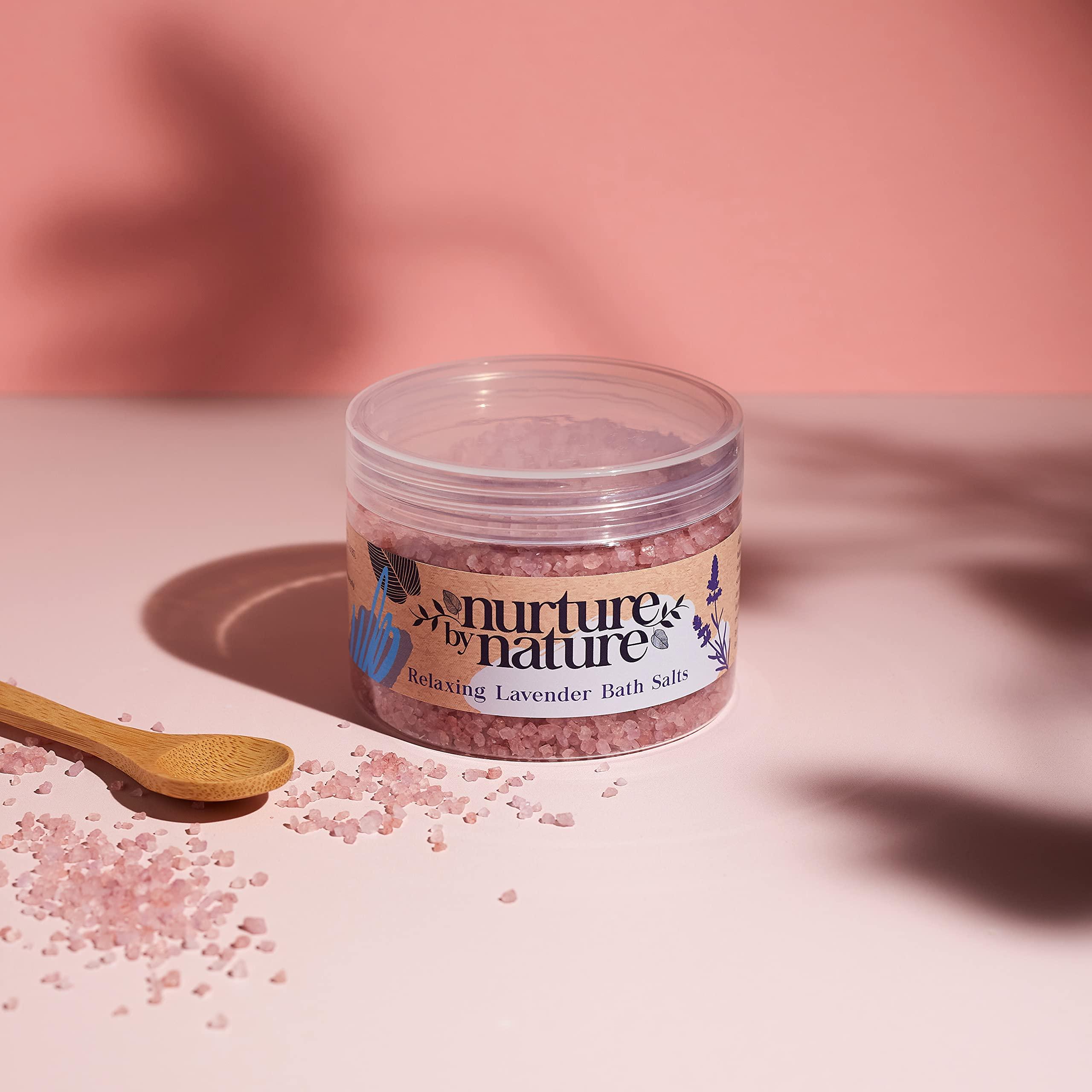 Nurture by Nature Botanicals Nurture by Nature RELAX & CALM Spa Kit, Spa Gift Baskets For Women - Complete Bath Sets for Women Gift - Lavender Pillow Mist, Bath Salts, Soap, Bath Bomb, Candle, Body Scrub - Self Care Gift Basket