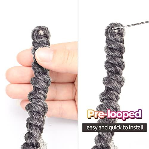 ToyoTress Toyotress Bob Spring Twist Hair - 6 inch 8 Packs Ombre Gray Pre-twisted Crochet Hair Spring Twists Crochet Braids, Synthetic Braiding Hair Extensions (6 Inch, T-Gray-8P)