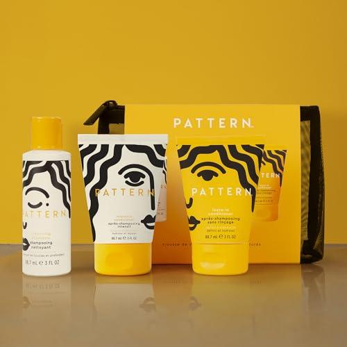 PATTERN PATTERN Beauty by Tracee Ellis Ross Texture Travel Kit for Curly & Coily Hair, 3a-4c, Includes 3 oz Leave-In Conditioner, 3 oz Intensive Conditioner, 3 oz Cleansing Shampoo