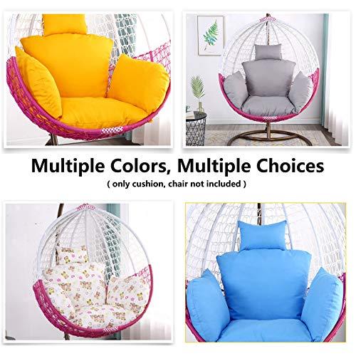 CFMZ Egg Chair Cushion Only, Outdoor Thicken Swing Chair Seat Cushion, Large Garden Hammock Chair Cushion Cover, Washable Cover Hanging Egg Chair Cushion Replacement Mat PadsHaze Blue