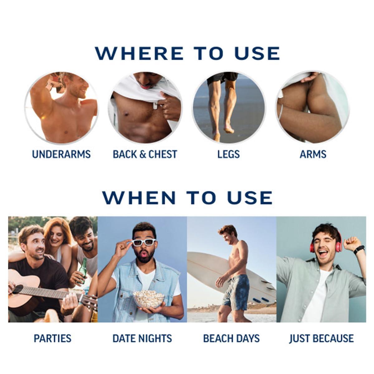 Veet Veet Sensitive Skin Dermatologically Tested 13.5 Fl Oz. 5 Min Men\'s Hair Removal Gel Cream with Spatula For Body, Chest & Back (2 Pack)