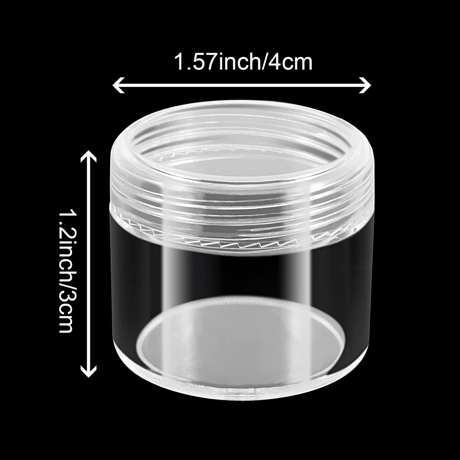 HOIGON HOIGON 96 Pieces 20g 20ml Clear Plastic Sample Containers, Leak-Proof Round Plastic Cosmetic Containers with Lids, Clear Plastic Pot Jars for Creams, Lotions, Makeup, Colored Acrylics