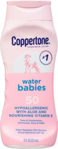 Coppertone Coppertone WaterBabies SPF 50 Baby Sunscreen Lotion, Water Resistant Sunscreen for Babies, 8 Fl Oz