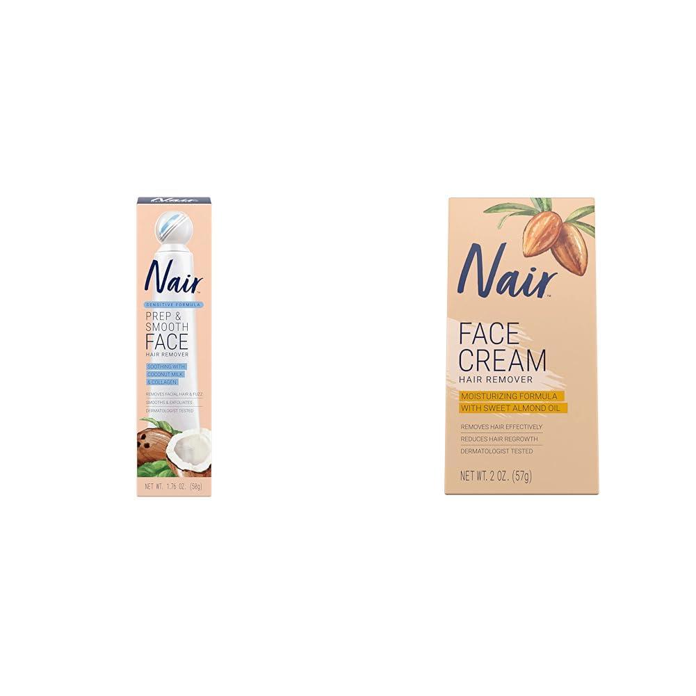 Nair NAIR Prep & Smooth Face Hair Remover for Women with Moisturizing Face Cream, 2OZ