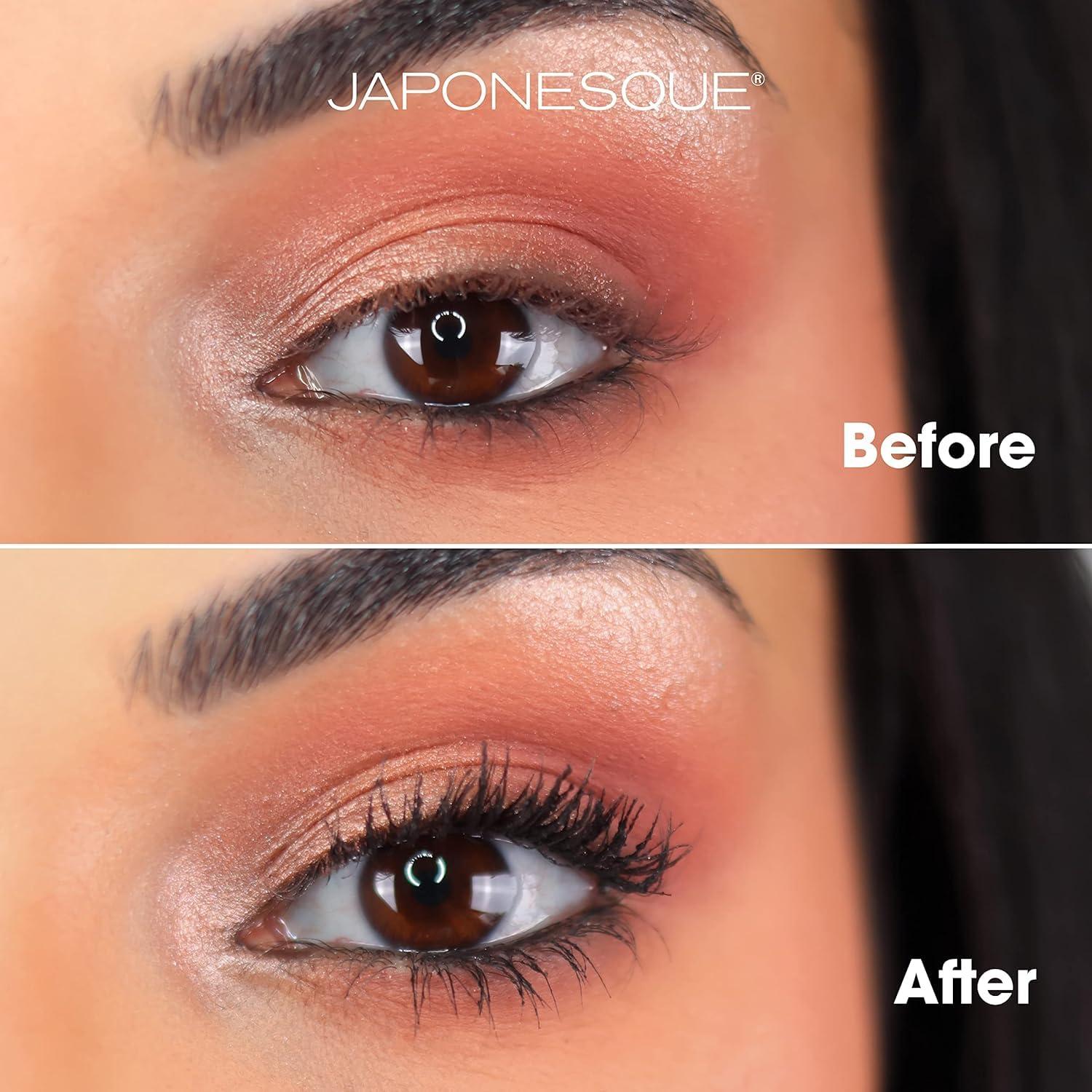 JAPONESQUE JAPONESQUE Travel Eyelash Curler, Black - Plastic Eyelash Curlers for Travel Makeup, Go Curl Lash Curler with Bonus Replacement Lash Pad - 1 Pack