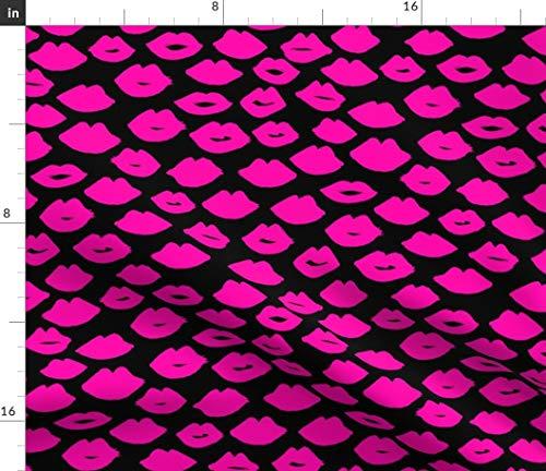 Spoonflower Spoonflower Fabric - Lips Beauty Makeup Lipstick Kiss Kisses Fashion Print Valentines Love Printed on Petal Signature Cotton Fabric by The Yard - Sewing Quilting Apparel Crafts Decor