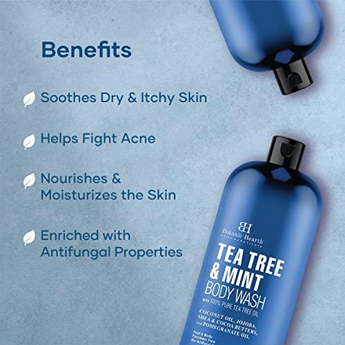 Botanic Hearth Botanic Hearth Tea Tree Oil Body Wash with Mint, 16 fl oz - Moisturizing, Soothing, Helps Control Fungal Infections, Deep Moisturization, Promotes Healthy Skin, Ethically Sourced