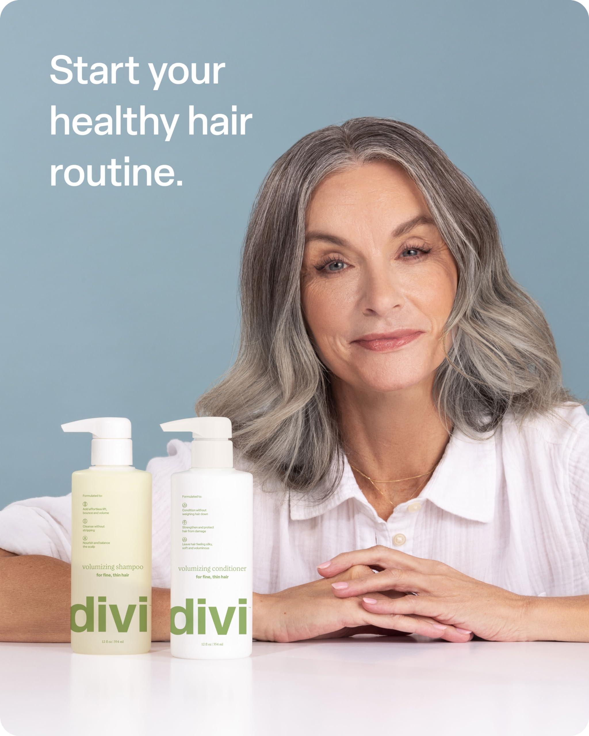 divi divi Volumizing Shampoo for Women and Men - Lightweight Volume Shampoo for Fine Hair - Formulated to Cleanse, Nourish and Balance the Scalp, 12 Fl Oz.