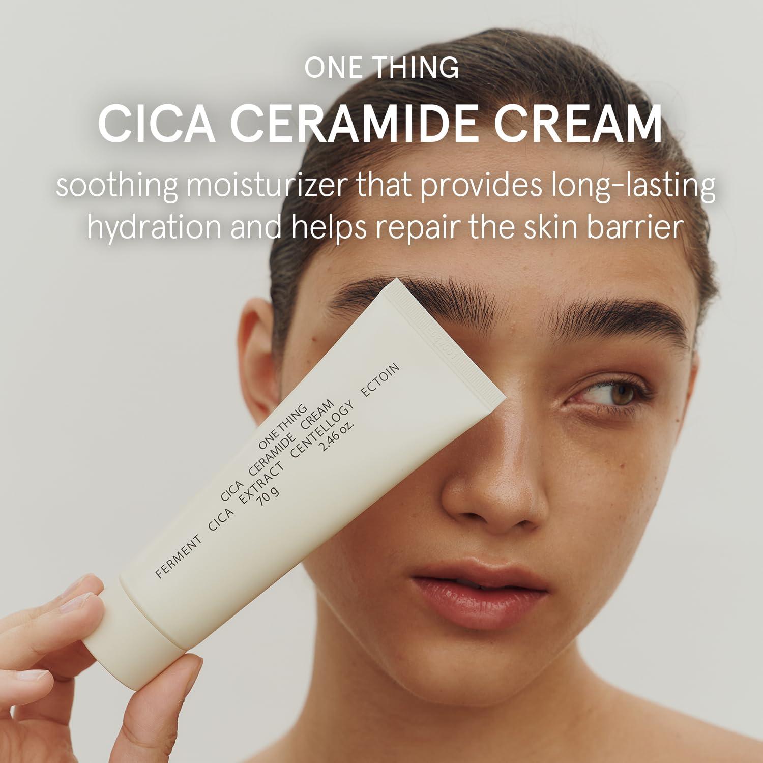 ONE THING ONE THING Cica Ceramide Cream 2.47 Oz | Centella Asiatica Soothing Calming Hydrating Facial Moisturizer for All, Dry Combination Sensitive Skin, Barrier Repair Strengthening | Vegan Korean Skincare
