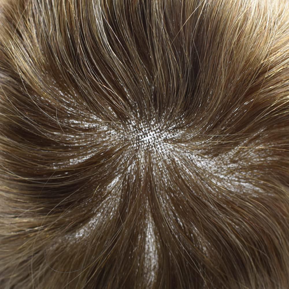 LYRICAL HAIR LYRICAL HAIR French Lace Front Human Hair System for Men Poly Skin Toupee For Men Natural Hairline Breathable Lace Hair Piece (#17 Dark Ash Blonde-100% density, 8\"X10\")