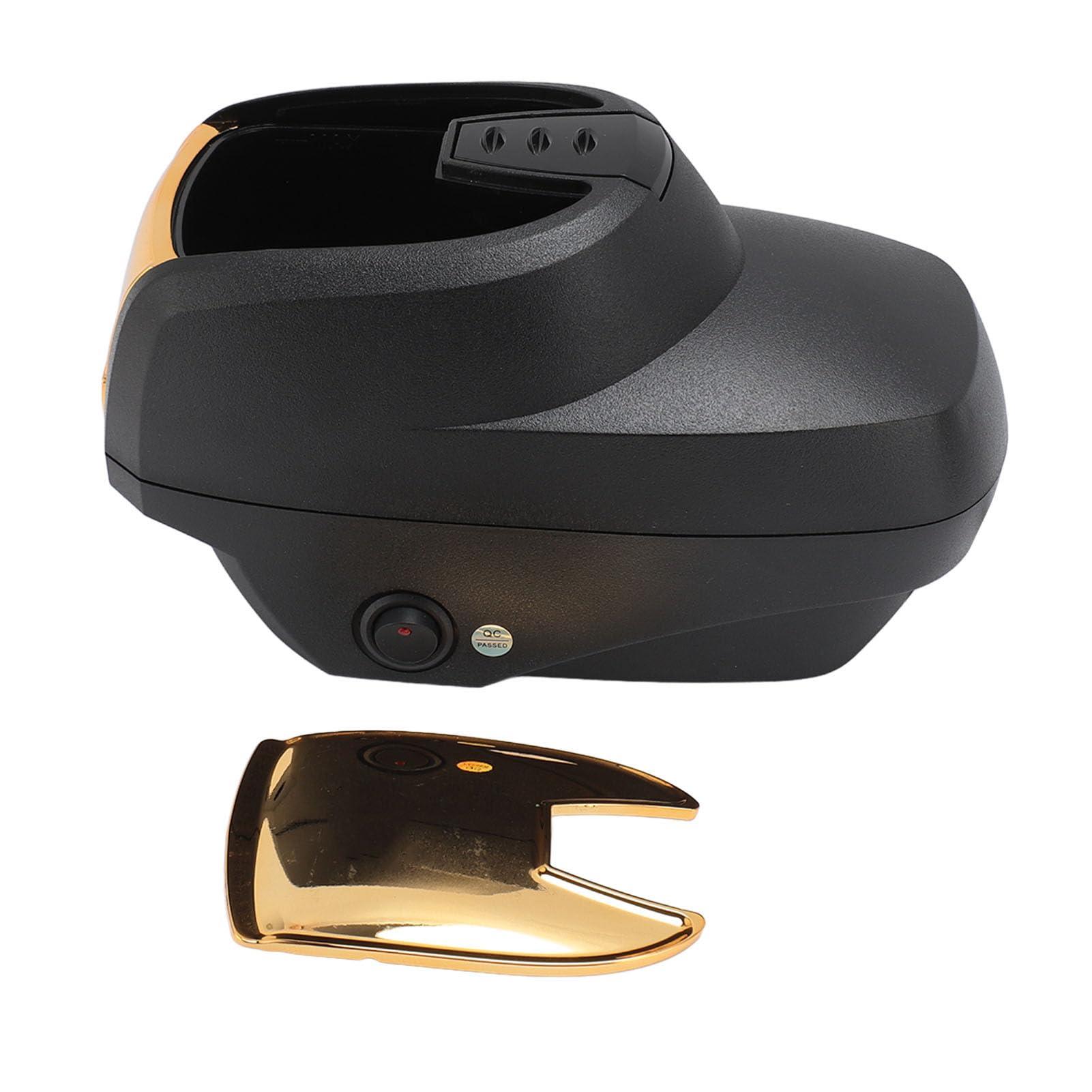 Pongnas Professional Hot Lather Machine for Shaving Large Capacity Electric Foaming Machine Shaving Foam Machine for Home Salon Barber Shop, Black Gold (US Plug 110V)