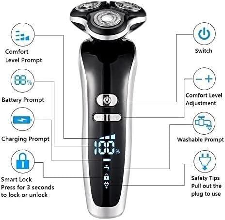 YQYBF YQYBF Electric Razor for Men\'s, Electric Shaver 4D for Men Electric Hair Clipper USB Rechargeable Professional Hair Trimmer Hair Cutter for Men Adult Razor