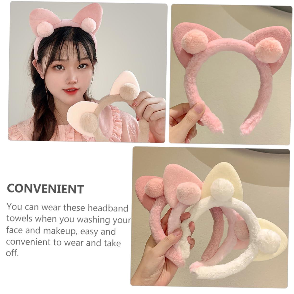 MAGICLULU MAGICLULU 2pcs Cat Ears Headband Cat Ear Headphones Fox Ears Cat Ears Cosplay Cat Ear Headband Cat Collar Black Cat Ears Cat Cat Headband Cats Cat Self Kitten Muffs Abs